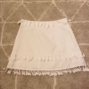 white a line skirt with tassels